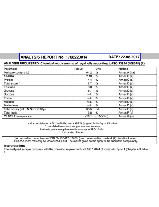 Gelée royale BIO fraîche, 25g