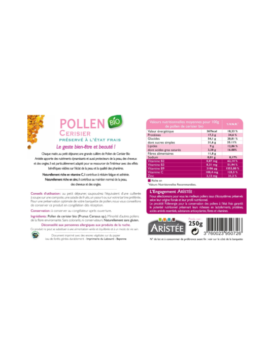 Pollen de Cerisier BIO Frais