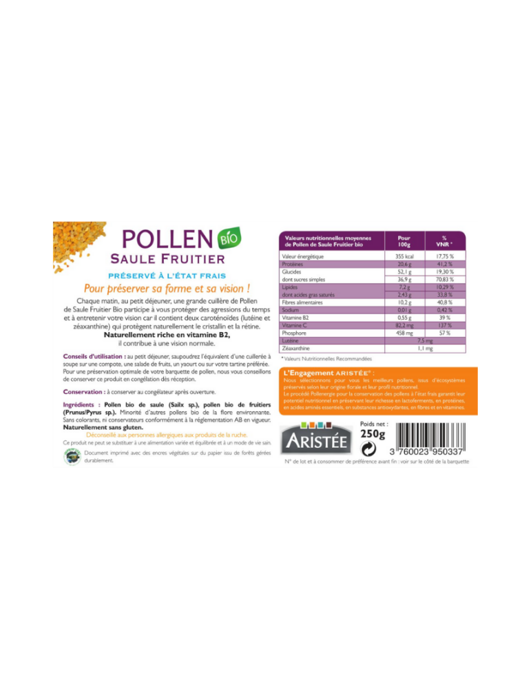 Organic Willow Plum Bee Pollen