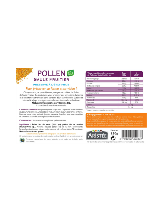 Pollen de Saule Fruitier Bio