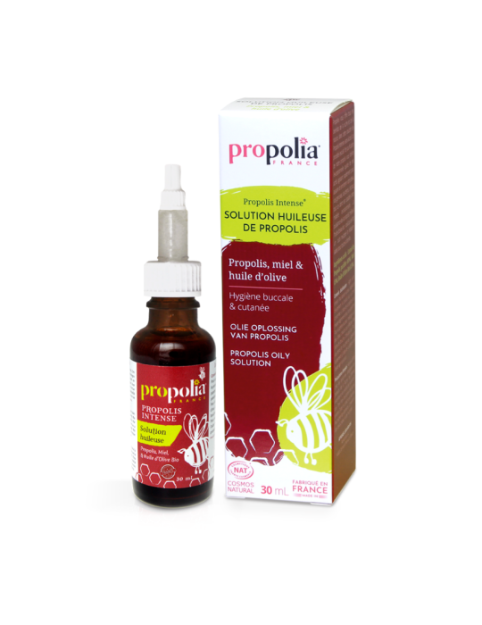 Solution Huileuse de Propolis, Miel, Huile d'Olive BIO
